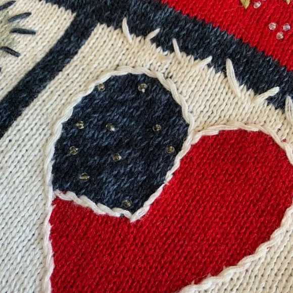 🐱 VINTAGE HEIRLOOM COLLECTIBLES HEART SWEATER SIZE X-LARGE - Picture 10 of 10